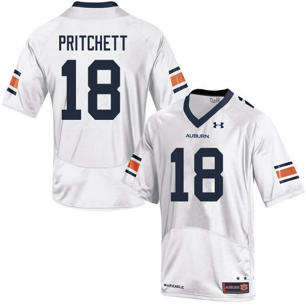Men #18 Nehemiah Pritchett Auburn Tigers College Football Jerseys Sale-White
